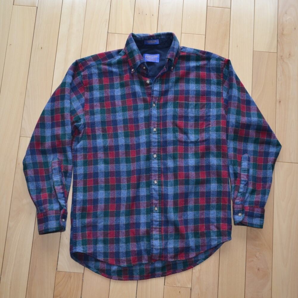 Pendleton Fireside Wool Button Down Shirt Plaid Size Medium